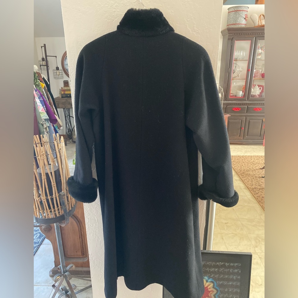 Vintage Albert Nipon Studio Wool & Real Fur Coat … - image 5